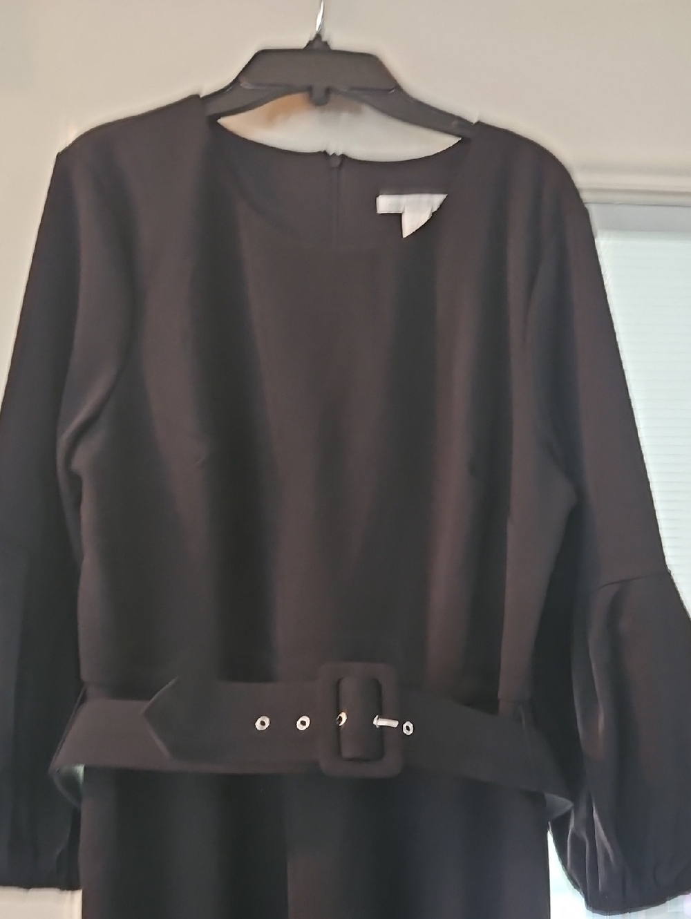 London Times Black Midi Dress with Belt
